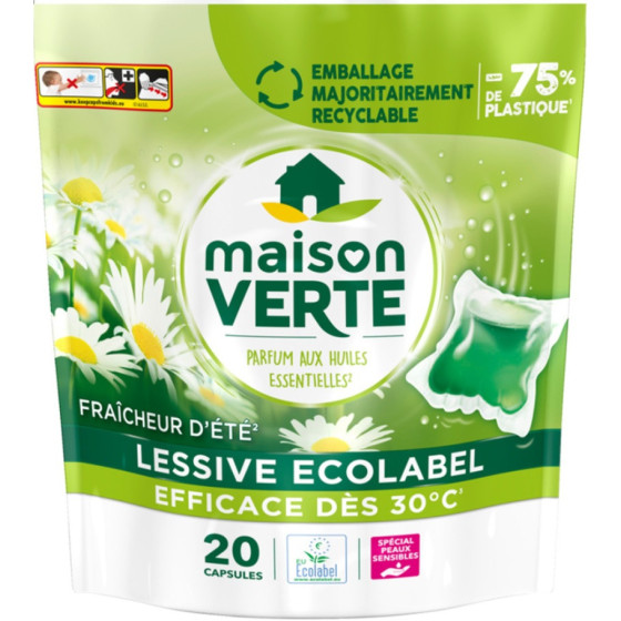 LESSIVE FRAICH ETE MAISON VERTE 20 CAPSULES