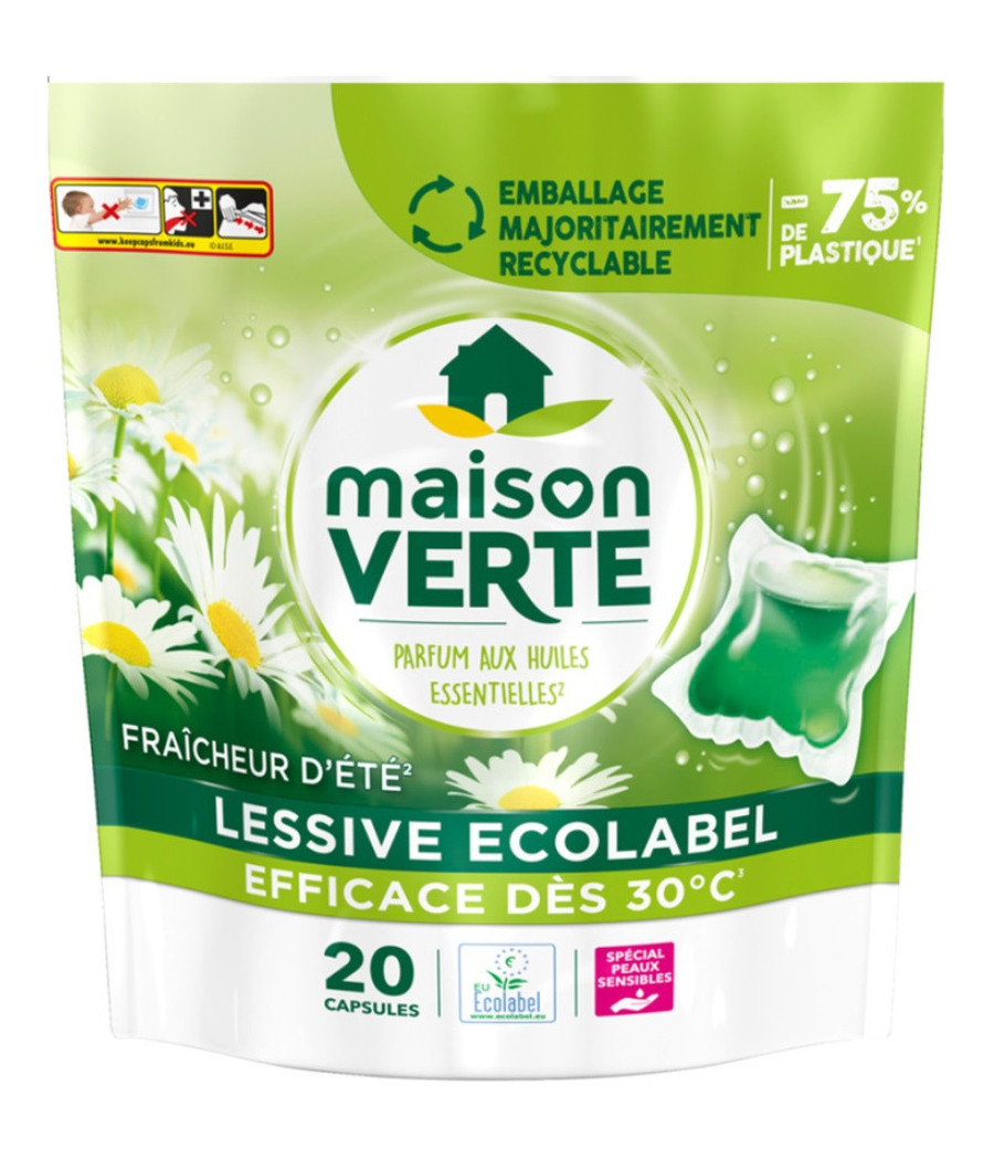 LESSIVE FRAICH ETE MAISON VERTE 20 CAPSULES