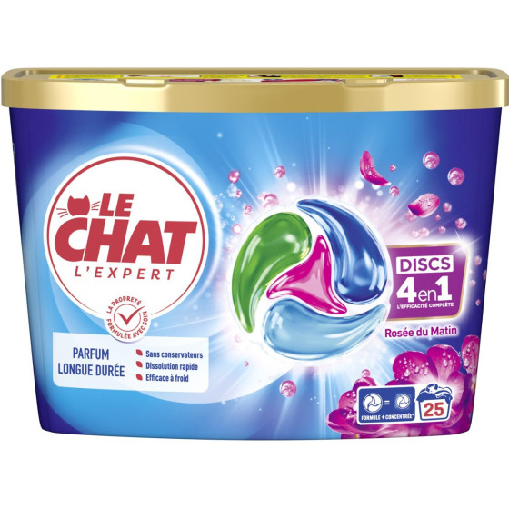LESSIVE DISC ROSEE DU MATIN LE CHAT 25 CAPSULES