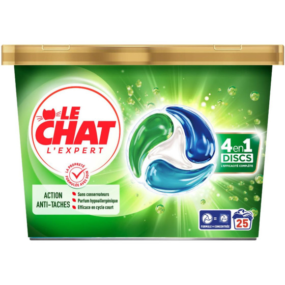 LESSIVES DISCS L'EXPERT LE CHAT 25 CAPSULES