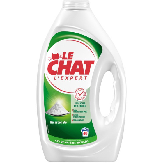 LESSIVE LIQUIDE BICARBONATE L'EXPERT LE CHAT 1.80L