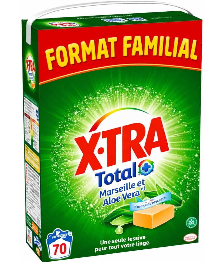 LESSIVE EN POUDRE SAVON DE MARSEILLE FORMAT FAMILIAL X.TRA 3.5KG
