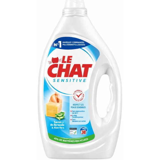 LESSIVE LIQUIDE SAVON DE MARSEILLE SENSITIVE LE CHAT 1.70L