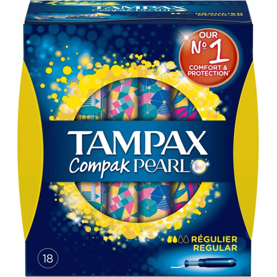 TAMPONS AVEC APPLICATEUR REGULIER PEARL COMPAK TAMPAX X18