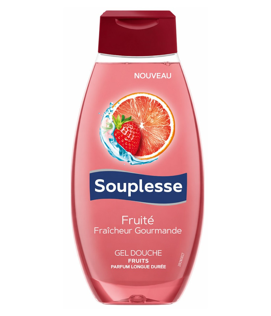 GEL DOUCHE FRUITÉ PARFUM FRUITS ROUGES SOUPLESSE 350ML