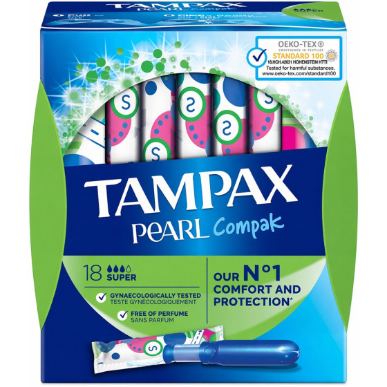 TAMPONS AVEC APPLICATEUR PEARL COMPAK TAMPAX X18