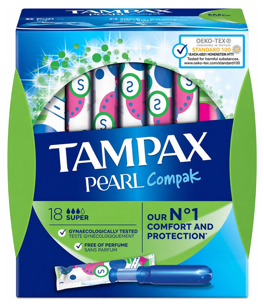 TAMPONS AVEC APPLICATEUR PEARL COMPAK TAMPAX X18