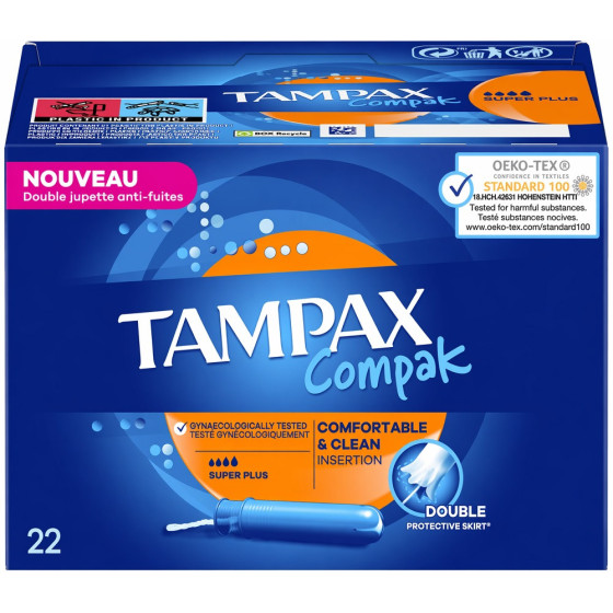 TAMPONS AVEC APPLICATEUR SUPER PLUS COMPAK TAMPAX X22