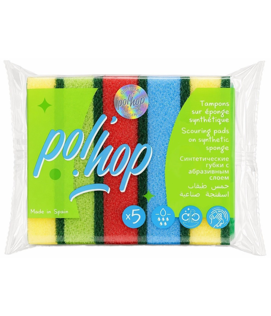 LOTS DE 5 ÉPONGE SYNTHÉTIQUE SUR TAMPONS