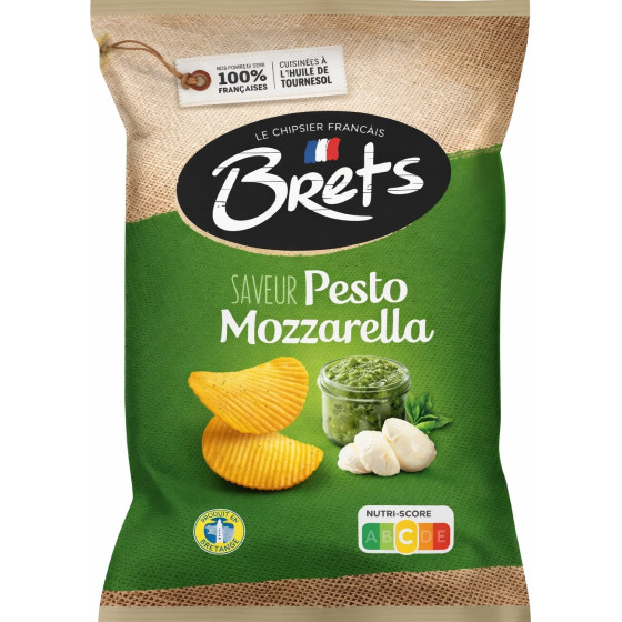 CHIPS SAVEUR PESTO MOZZARELLA BRETS 125G