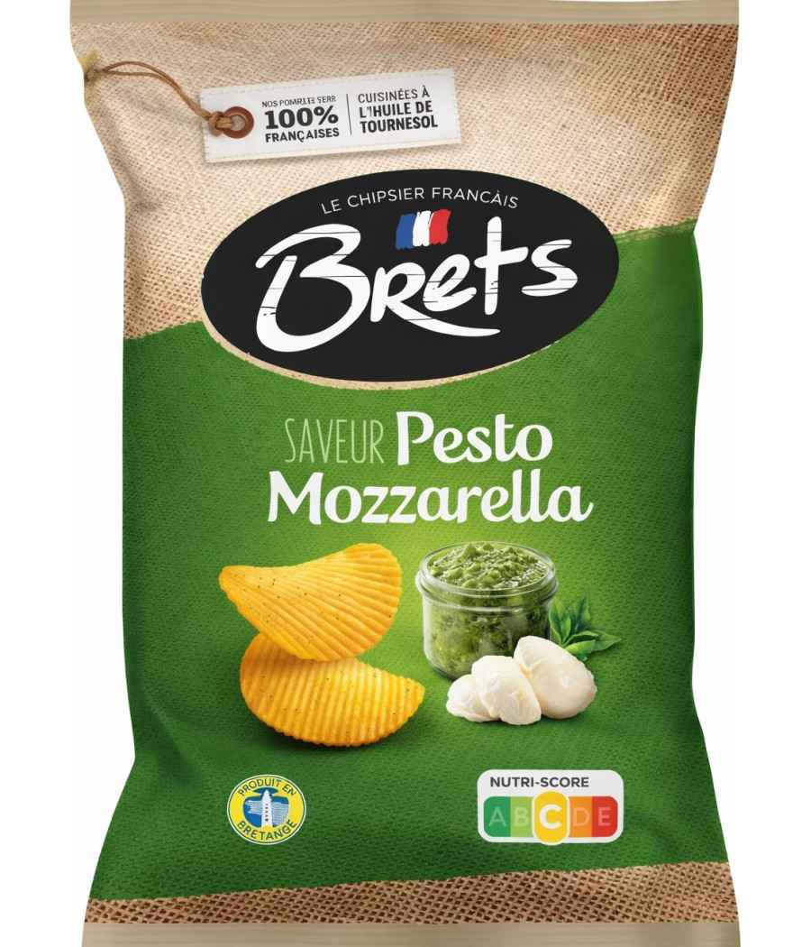 CHIPS SAVEUR PESTO MOZZARELLA BRETS 125G