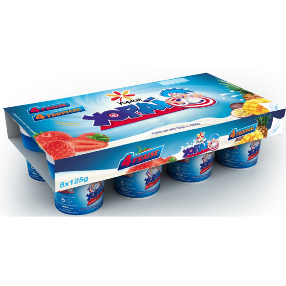 YAOURTS A BOIRE YOPAI YOPLAIT FRAISE TROPICAL 8X125G