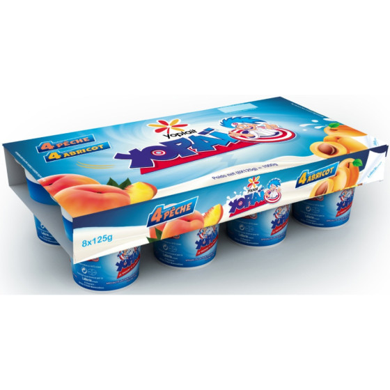 YAOURTS A BOIRE YOPLAIT YOPAI PECHE ABRICOT 8X125G