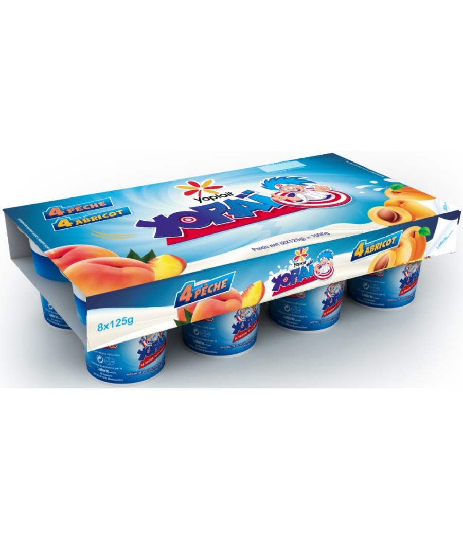 YAOURTS A BOIRE YOPLAIT YOPAI PECHE ABRICOT 8X125G