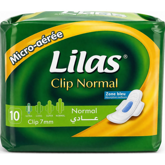 SERVIETTES HYGIENIQUES NORMAL LILAS X10