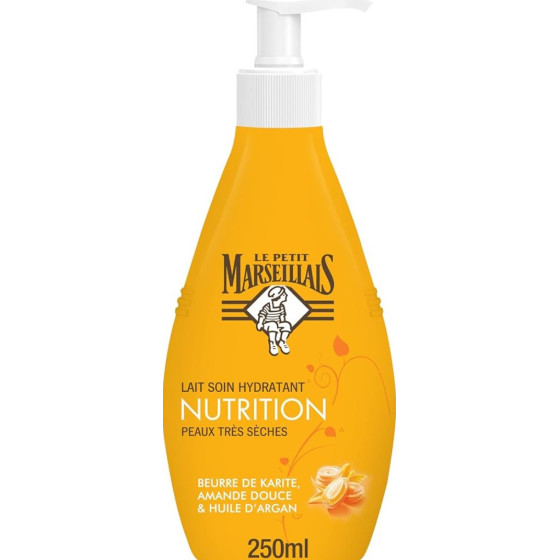 LAIT HYDRATANT BEURRE DE KARITE ARGAN LE PETIT MARSEILLAIS 250ML