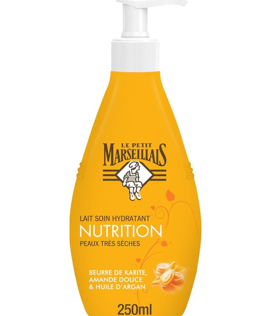 LAIT HYDRATANT BEURRE DE KARITE ARGAN LE PETIT MARSEILLAIS 250ML