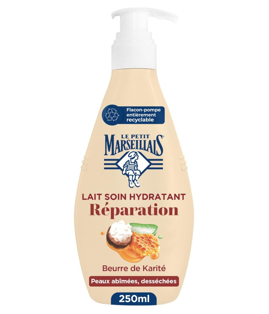 LAIT SOIN HYDRATANT REPARATEUR BEURRE DE KARITE LE PETIT MARSEILLAIS 250ML