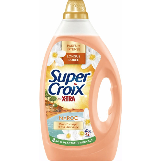 LESSIVE LIQUIDE MAROC FLEURE D'ORANGER LAIT D'AMANDE SUPER CROIX X.TRA 1.890L