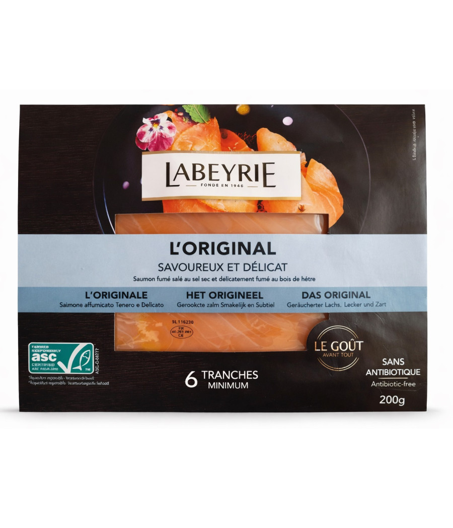 SAUMON FUME SALE AU BOIS DE HETRE LABEYRIE 200G
