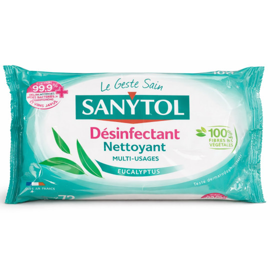 LINGETTES MULTI USAGES EUCALYPTUS SANYTOL X72