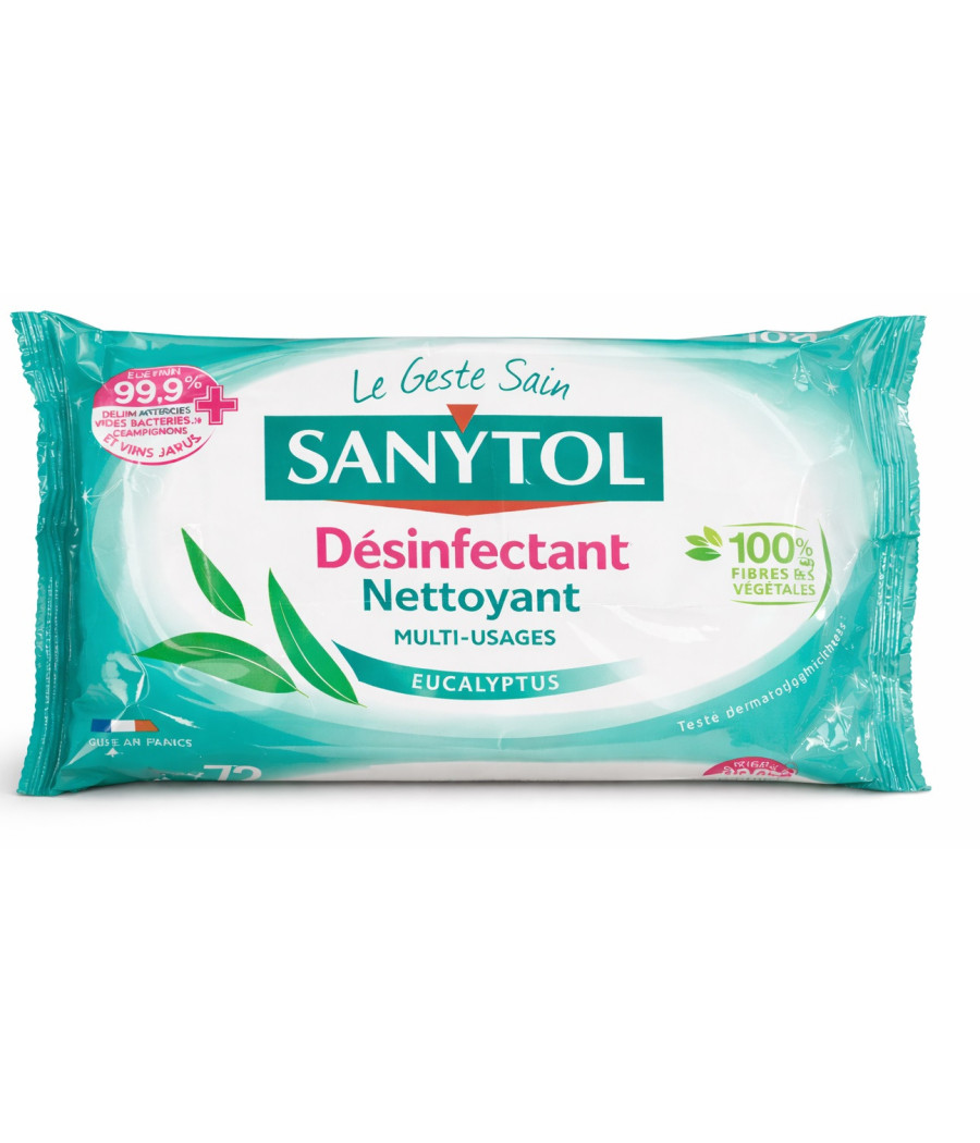 LINGETTES MULTI USAGES EUCALYPTUS SANYTOL X72