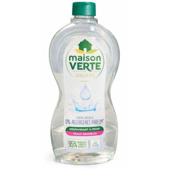 LIQUIDE VAISSELLE 0% ALLERGENES PARFUM MAISON VERTE 500ML