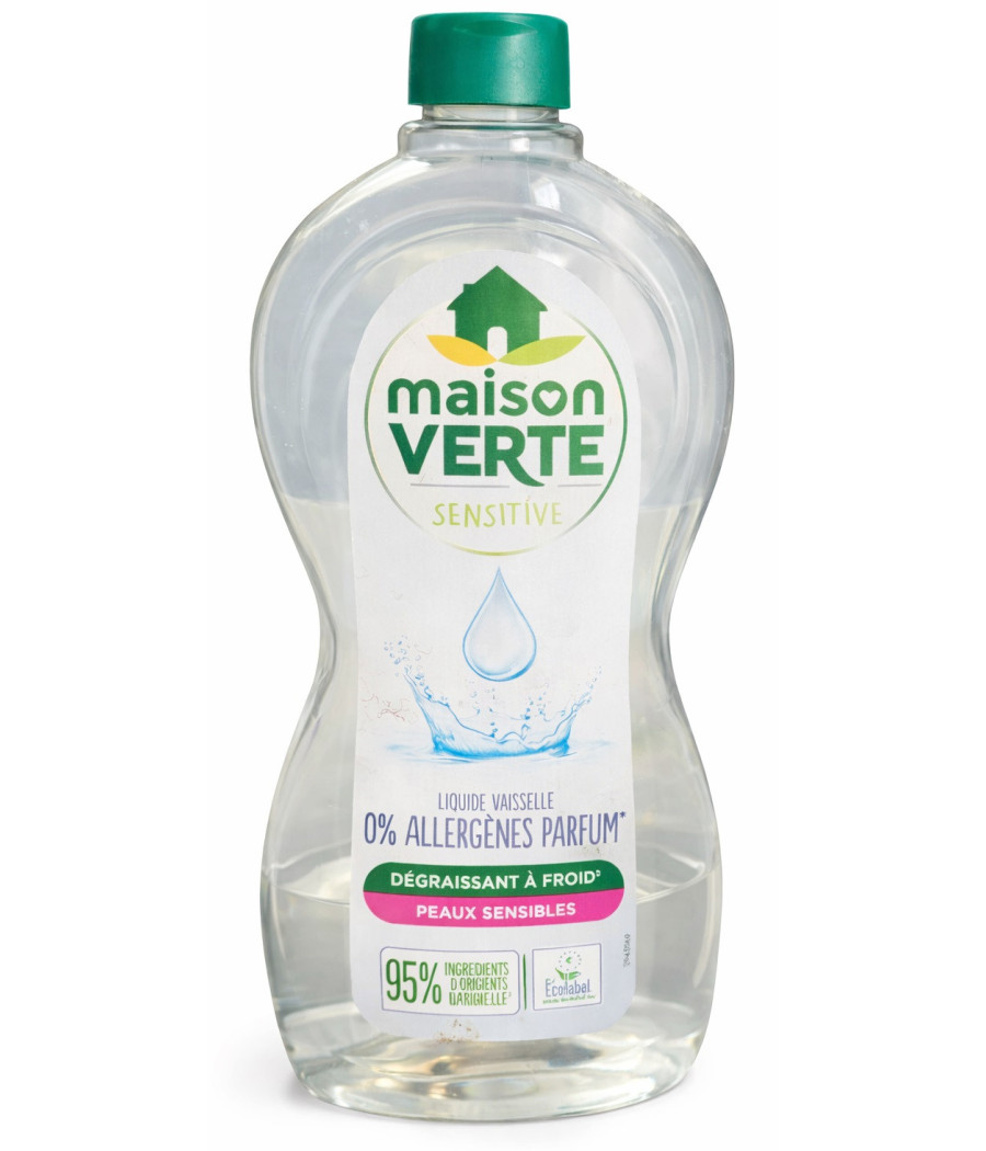 LIQUIDE VAISSELLE MAISON VERTE SENSITIVE 0% ALLERGÈNES 500ML