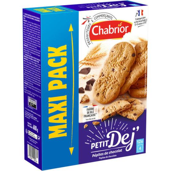 BISCUITS PETIT DEJ PEPITES DE CHOCOLAT CHABRIOR 600G