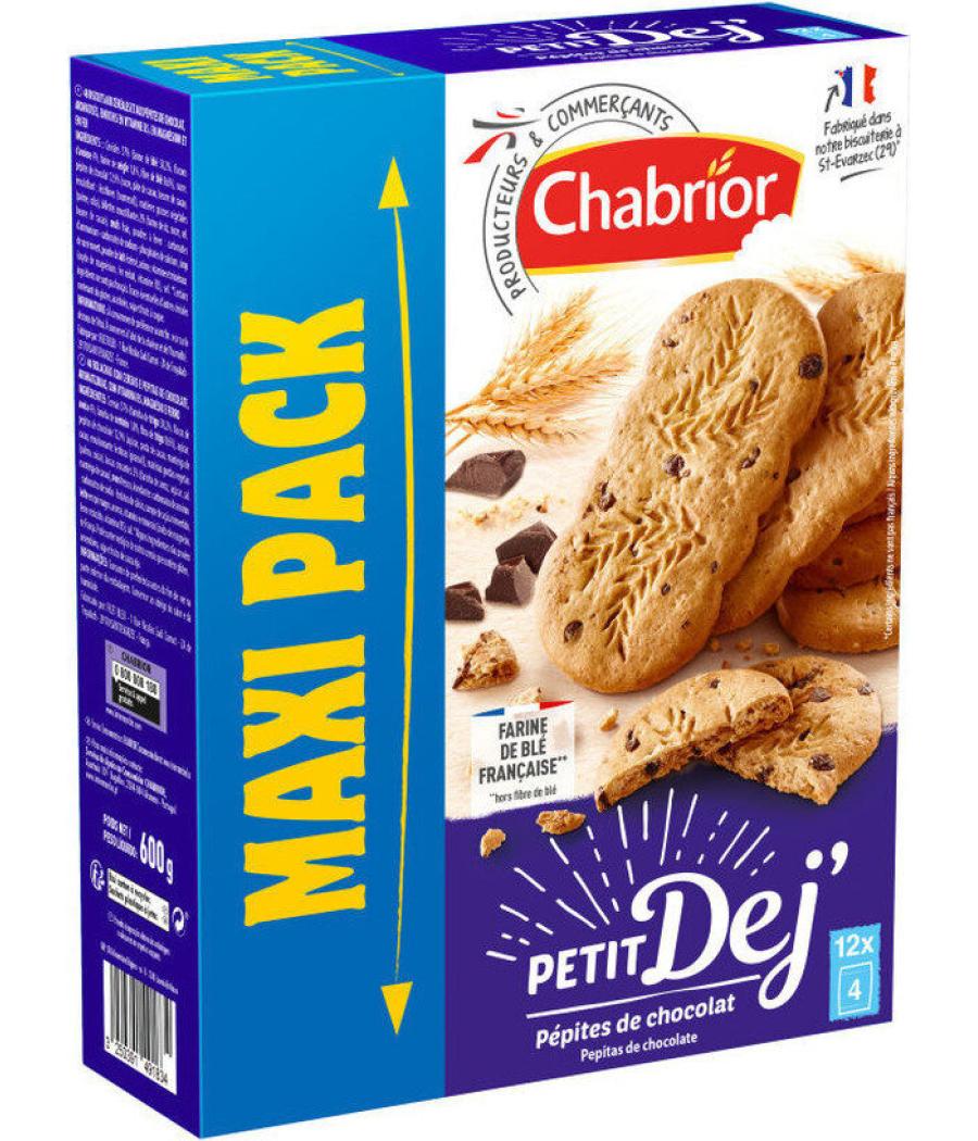 BISCUITS PETIT DEJ PEPITES DE CHOCOLAT CHABRIOR 600G