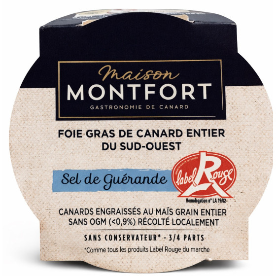 FOIE GRAS DE CANARD ENTIER DU SUD-OUEST MAISON MONTFORT 120G