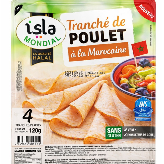 TRANCHE DE POULET A LA MAROCAINE ISLA MONDIAL 120G