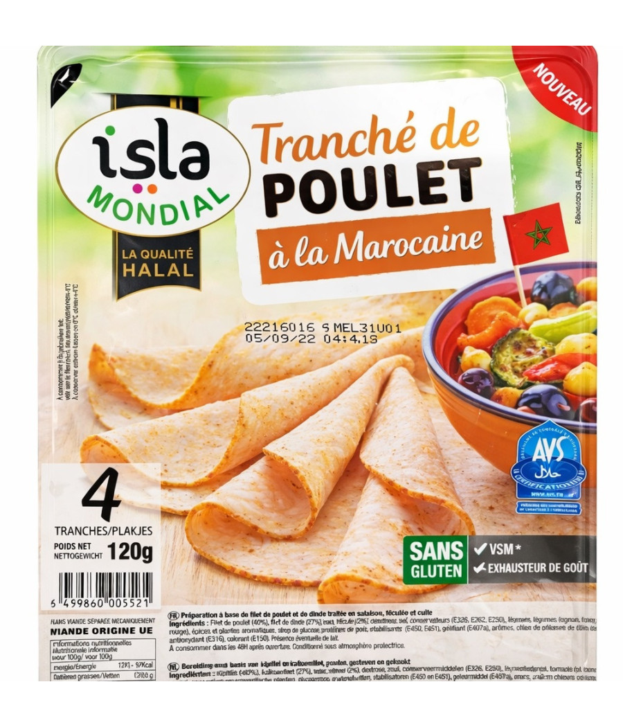 TRANCHE DE POULET A LA MAROCAINE ISLA MONDIAL 120G