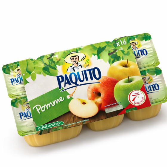 COMPOTE POMMES ALLEGEE EN SUCRES PAQUITO 16X100G 1,6 KG