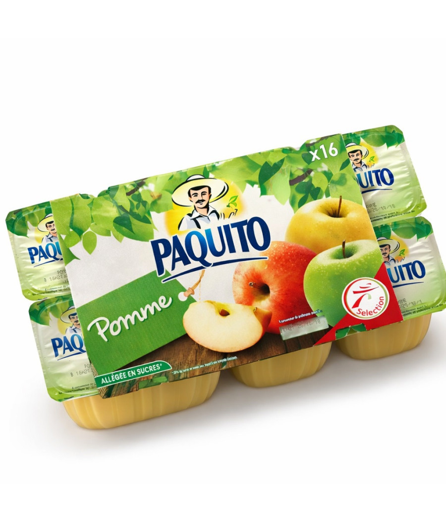 COMPOTE POMMES ALLEGEE EN SUCRES PAQUITO 16X100G 1,6 KG