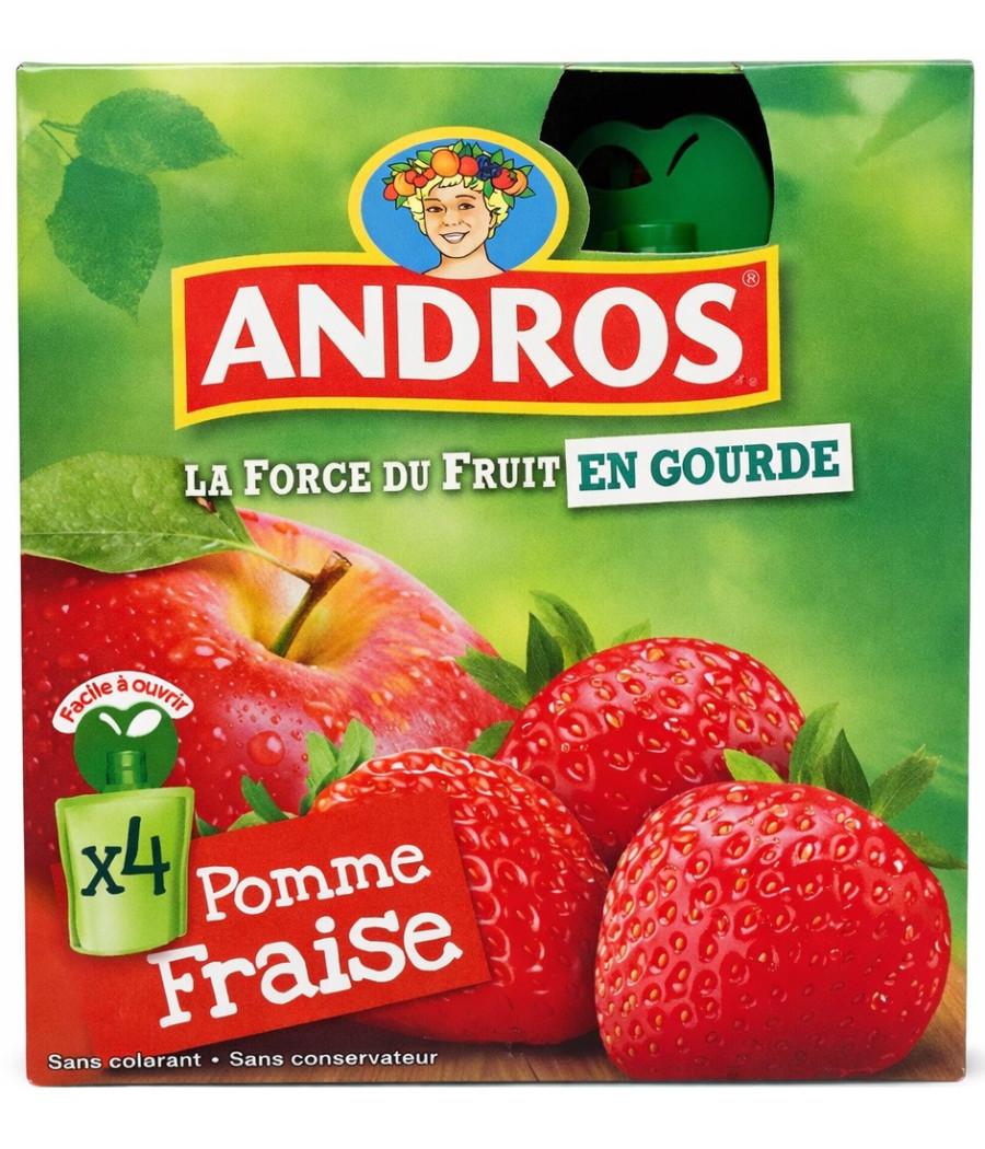COMPOTE POMME FRAISE EN GOURDE ANDROS 8X100G 800G