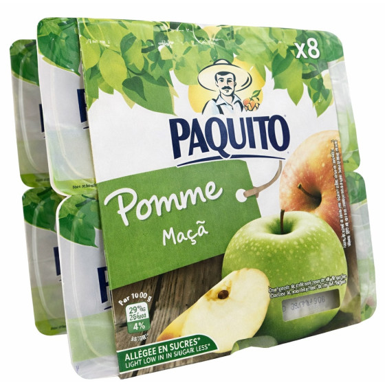 COMPOTE DE POMMES ALLEGEE EN SUCRES PAQUITO 8X100G 800G