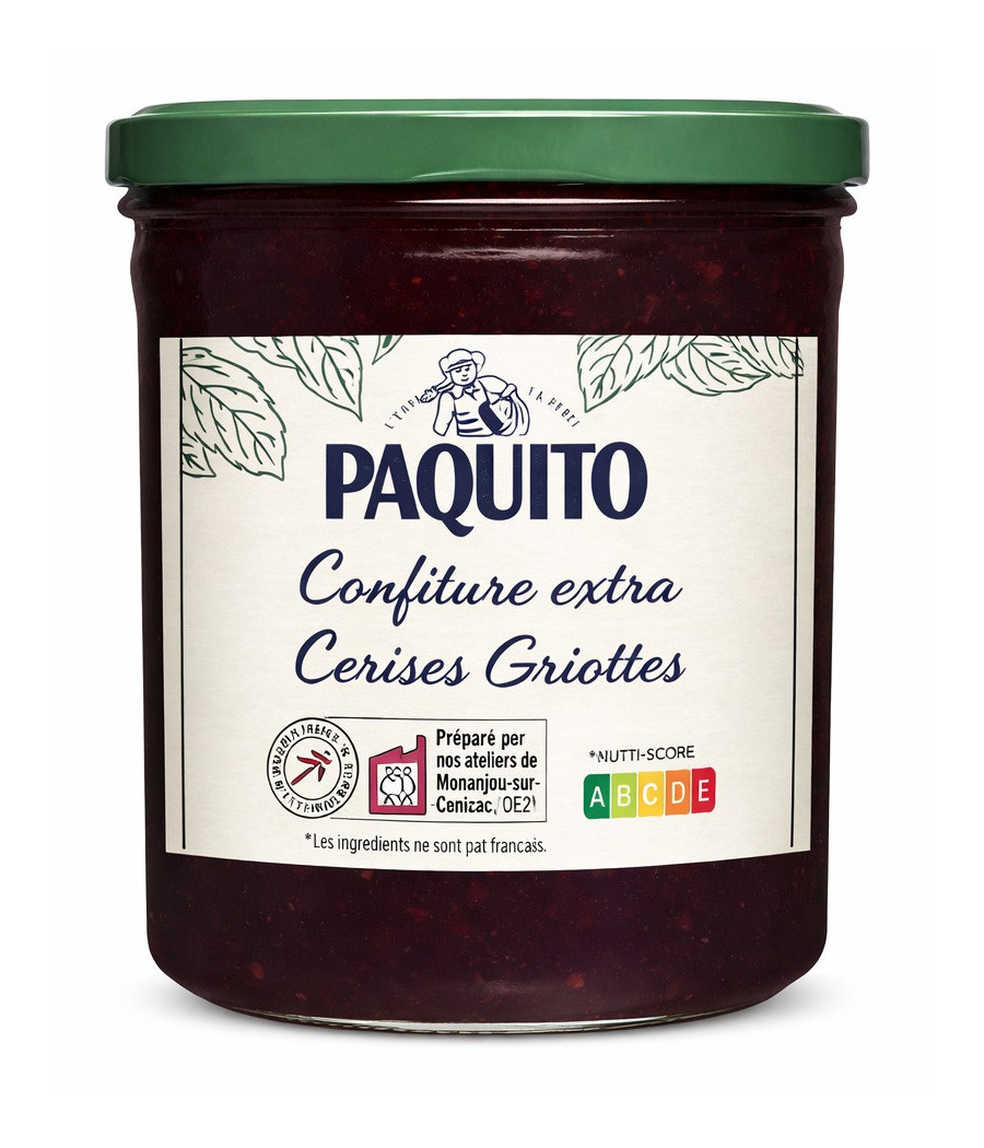 CONFITURE PAQUITO EXTRA CERISES GRIOTTES 370G