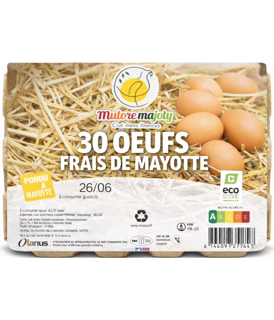 OEUFS FRAIS DE MAYOTTE MAORE MAJOIY 30 PCS