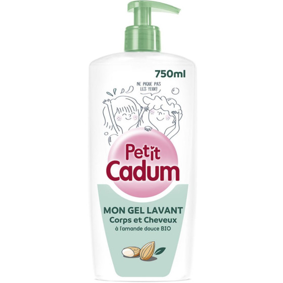 GEL DOUCHE ENFANT COPRS ET CHEVEUX AMANDE DOUCE PETIT CADUM 750ML