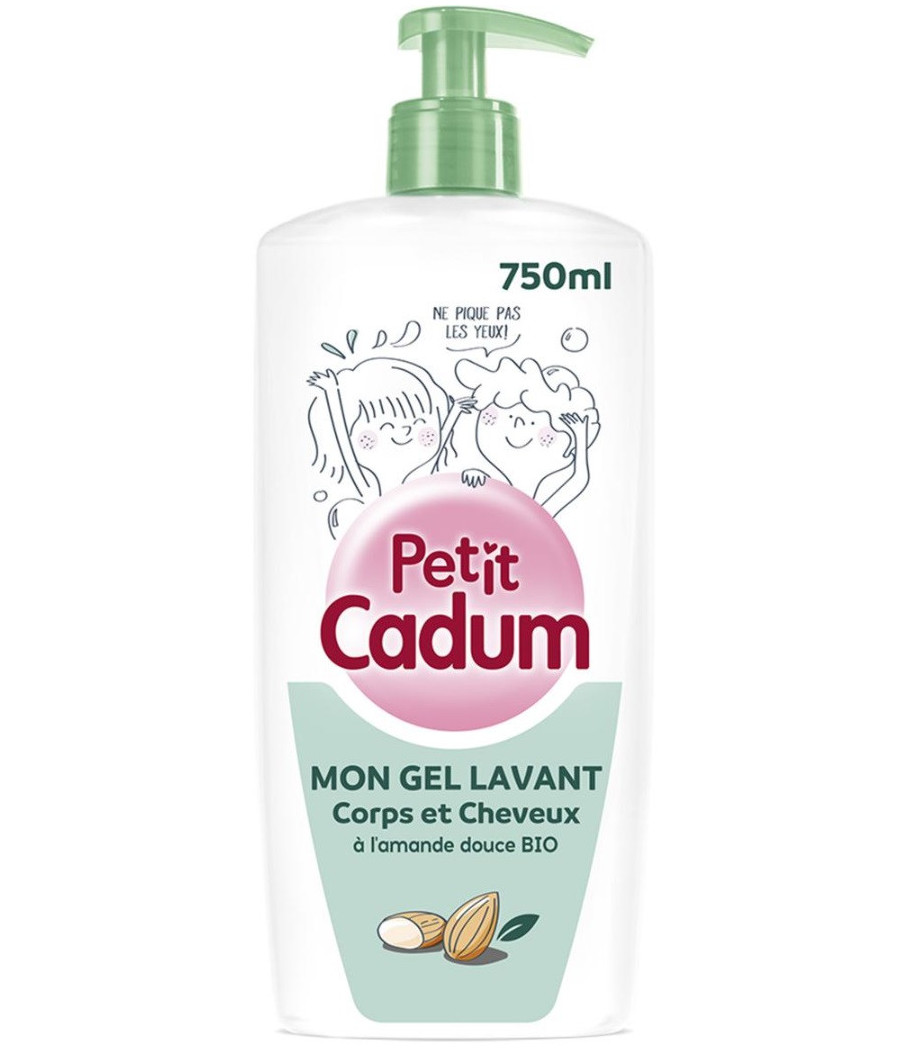 GEL DOUCHE ENFANT COPRS ET CHEVEUX AMANDE DOUCE PETIT CADUM 750ML