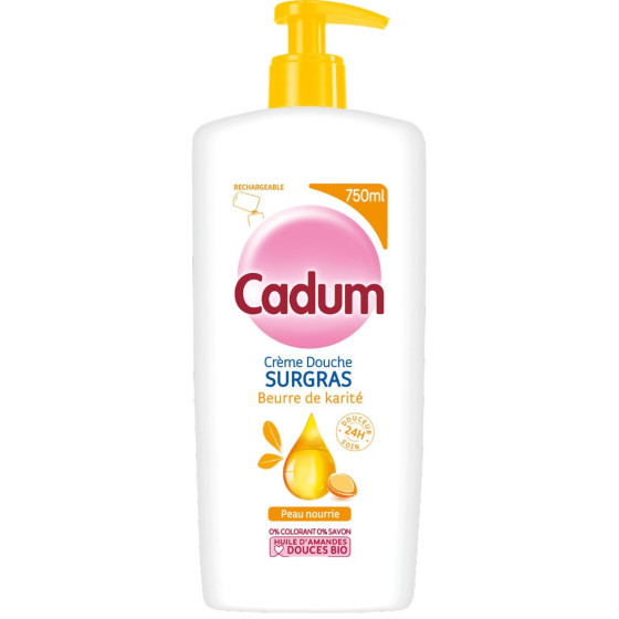 CREME DE DOUCHE SURGRAS BEURRE DE KARITE CADUM 750ML