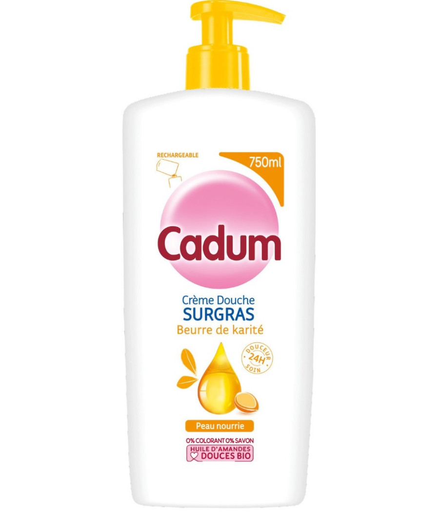 CREME DE DOUCHE SURGRAS BEURRE DE KARITE CADUM 750ML