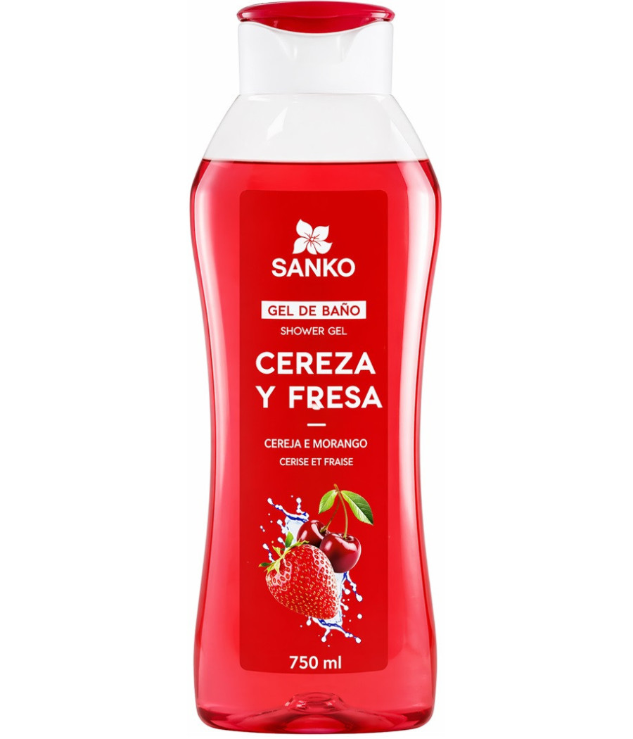 GEL DE BAIN ET DOUCHE SANKO CERISE ET FRAISE 750ML