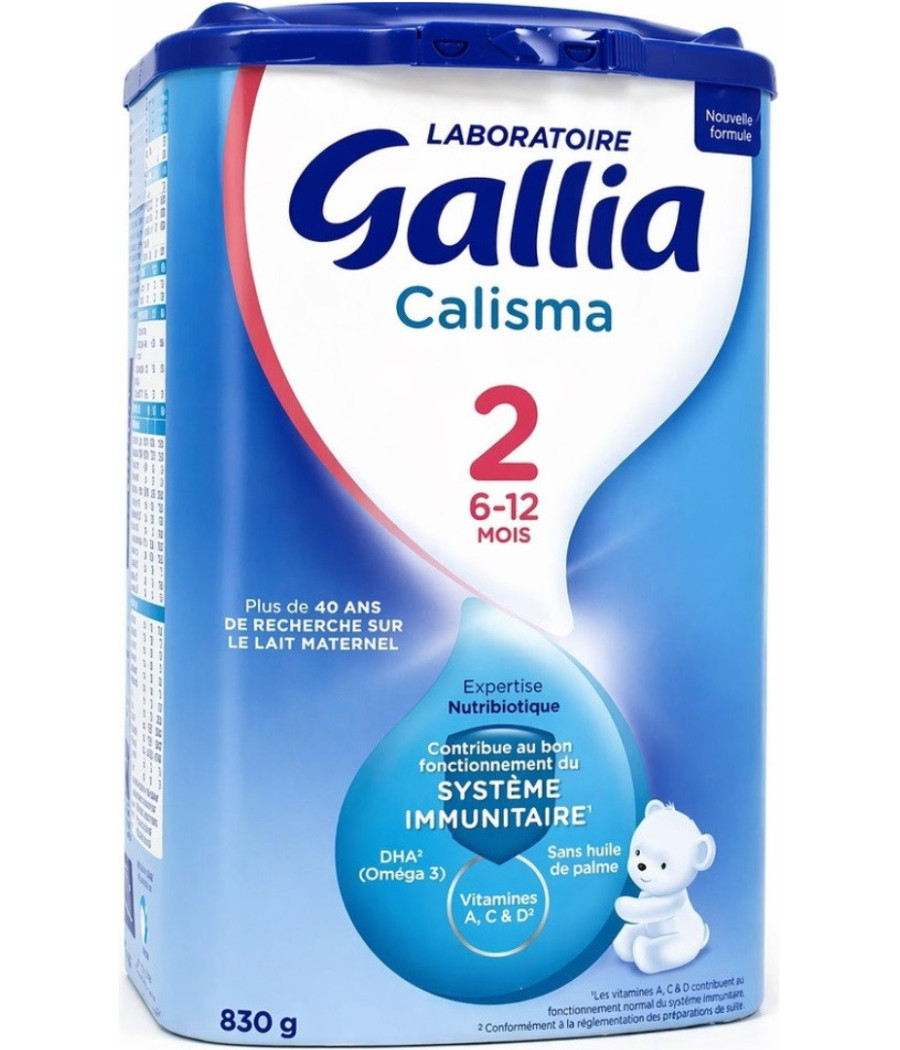 LAIT EN POUDRE BEBE CALISMA 2EME AGE GALLIA 830G