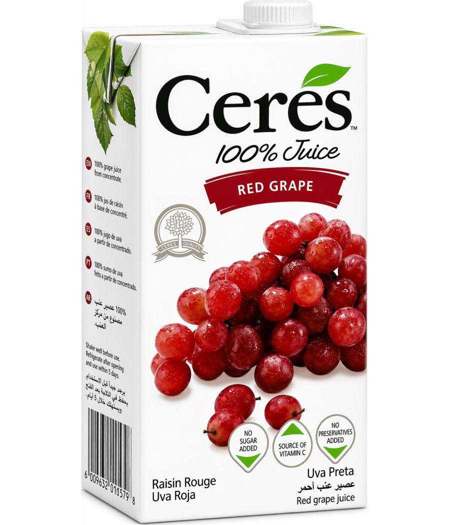 JUS DE RAISIN ROUGE CERES 1L