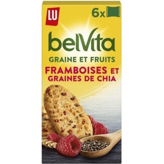 GRAINES ET FRUITS - FRAMBOISES ET GRAINES DE CHIA 270 G (6X3 BISCUITS)