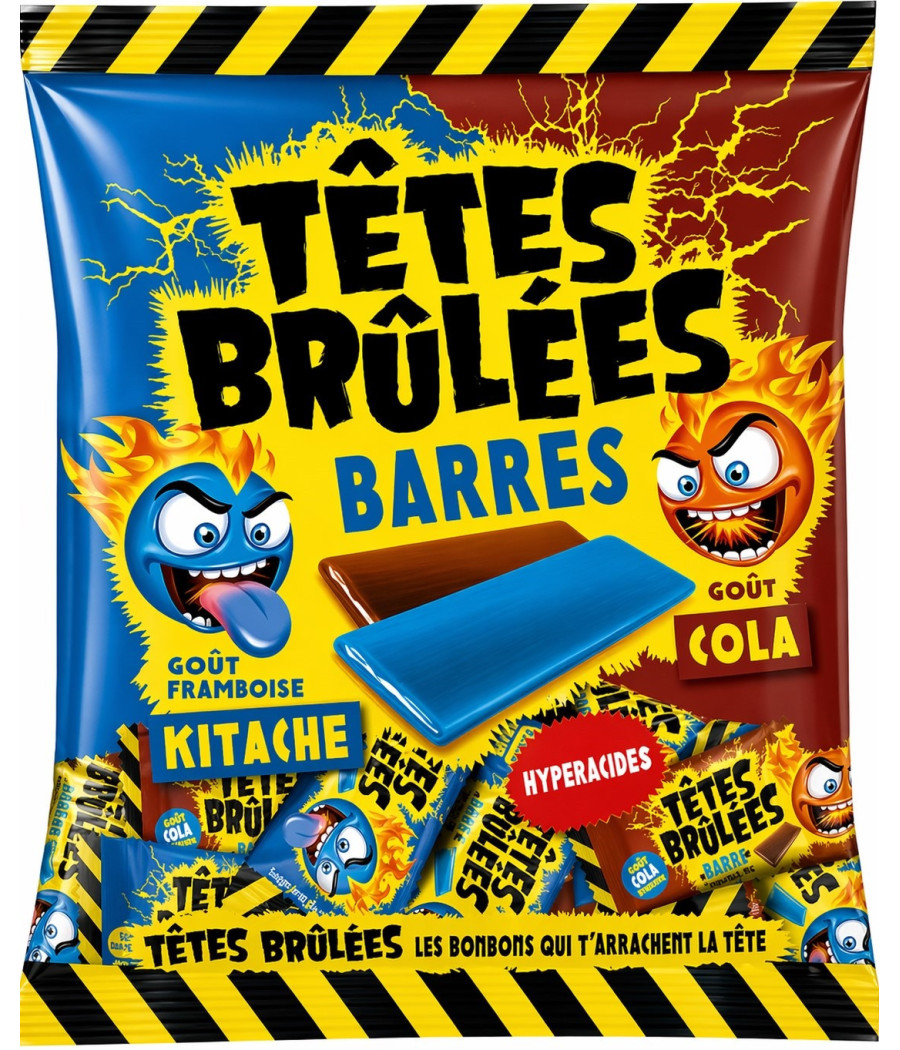 BONBON GOUT FRAMBOISE ET COLA KITACHE KI TETES BRULEES 200G