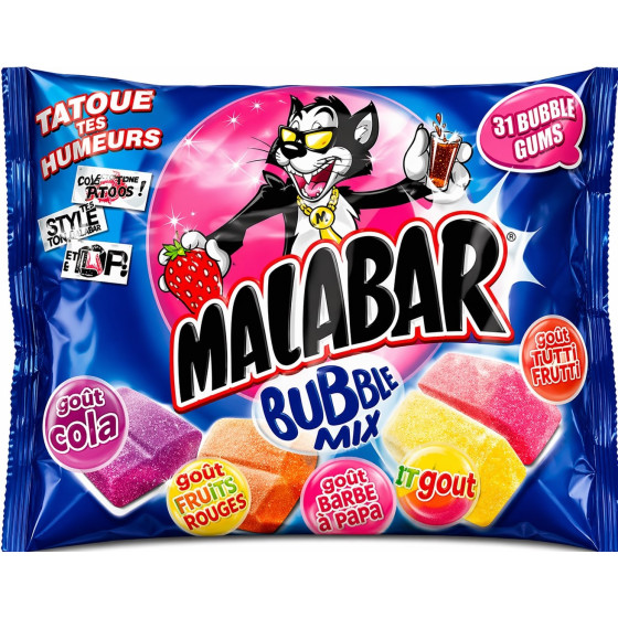 CHEWING-GUM BUBBLE MIX MALABAR 214G