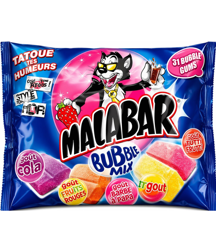 CHEWING-GUM BUBBLE MIX MALABAR 214G